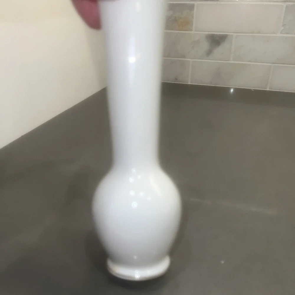 White Porcelain & Gold Vase by I. W. Rice 